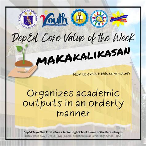 makakalikasan poster|DepEd Highlights Makakalikasan Core Value.